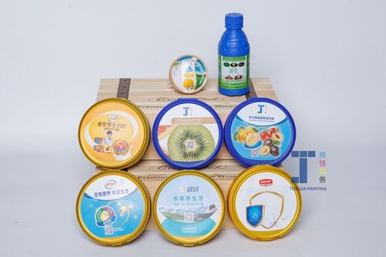 качество  Customized PP PE In Mould Labels For The Cap Of Milk Powder Can завод